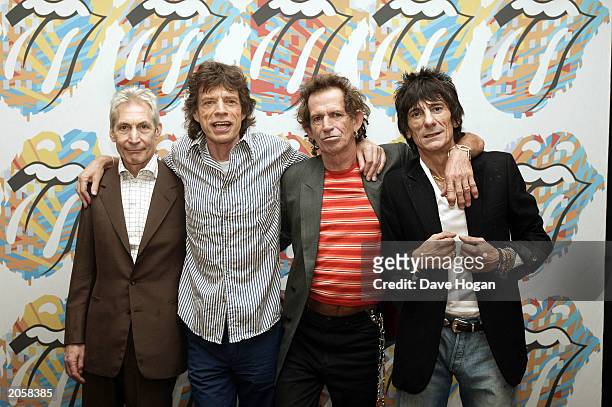 The Rolling Stones attend a press conference and photocall to mark the beginning of their European tour Forty Licks on June 5, 2003 in Munich,...