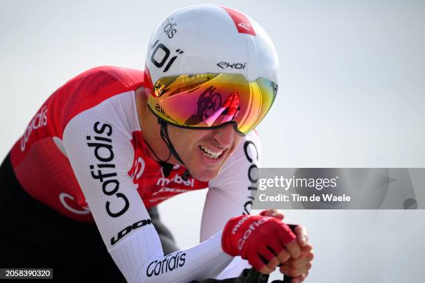 Ruben Fernandez of Spain and Team Cofidis sprints during the 59th Tirreno-Adriatico 2024, Stage 1 a 10km individual trial time from Lido di Camaiore...