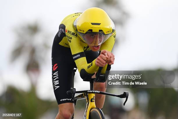 Cian Uijtdebroeks of Belgium and Team Visma-Lease A Bike sprints during the 59th Tirreno-Adriatico 2024, Stage 1 a 10km individual trial time from...