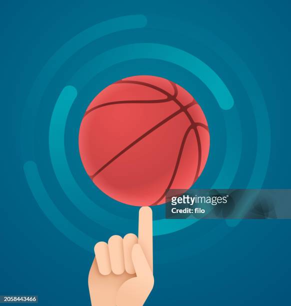 finger spinning basketball - streetball stock illustrations