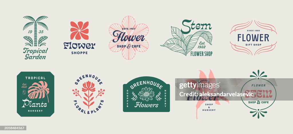 Floral Badges and Labels