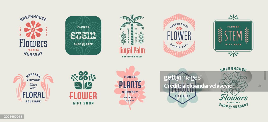 Floral Badges and Labels