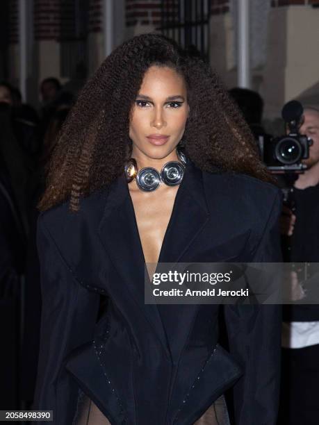 Cindy Bruna attends the Mugler Womenswear Fall/Winter 2024-2025 show as part of Paris Fashion Week on March 03, 2024 in Paris, France.