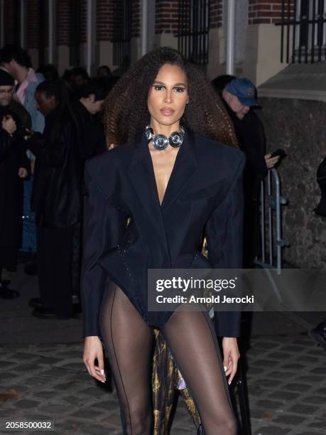 Cindy Bruna attends the Mugler Womenswear Fall/Winter 2024-2025 show as part of Paris Fashion Week on March 03, 2024 in Paris, France.