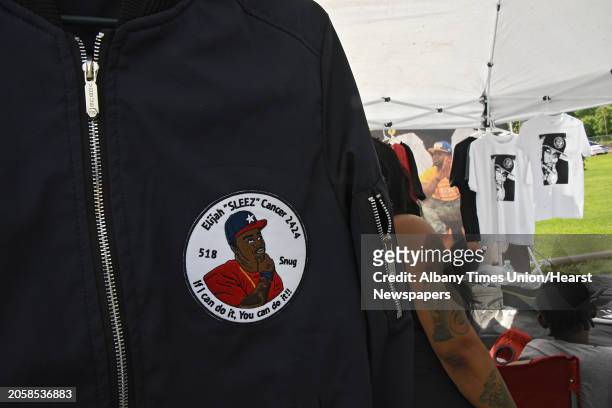Merchandise is sold during the first Elijah Cancer Day Carnival at Krank Park on Monday, June 24, 2019 in Albany, N.Y.
