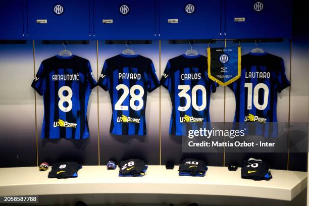General view inside the dressing room prior to the Serie A TIM match between FC Internazionale and Genoa CFC - Serie A TIM at Stadio Giuseppe Meazza...