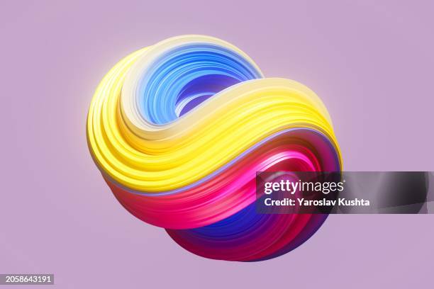 multicolored abstract infinity sign cgi - twisted stock pictures, royalty-free photos & images