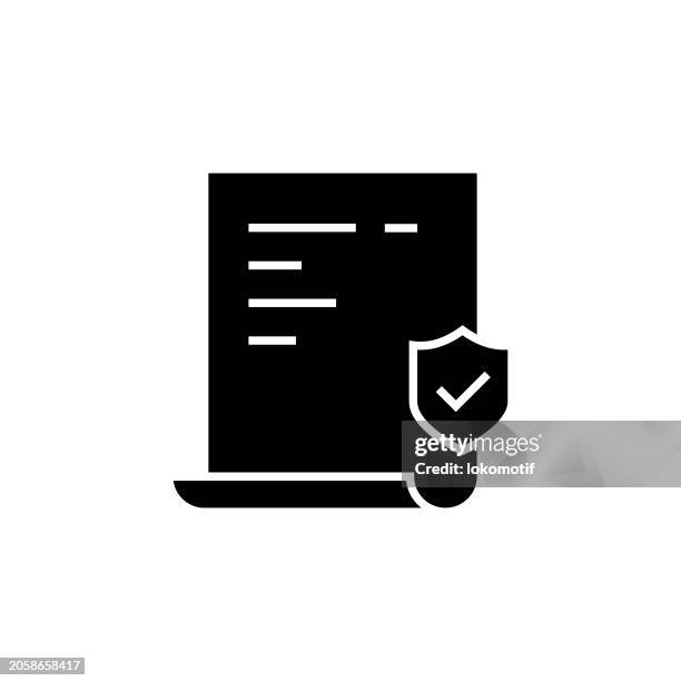insurance policy solid icon. this flat icon is suitable for infographics, web designs, mobile apps, ui, ux, and gui design. - confidentiality agreement stock illustrations