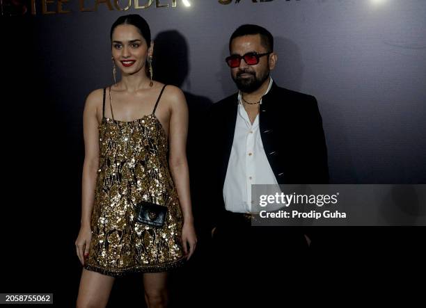 Manushi Chhillar attends the launch of Estée Lauder and Sabyasachi Mukherjee Limited Edition Lipstick Collection on March 04, 2024 in Mumbai, India.