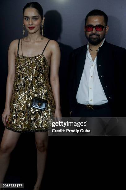 Manushi Chhillar attends the launch of Estée Lauder and Sabyasachi Mukherjee Limited Edition Lipstick Collection on March 04, 2024 in Mumbai, India.