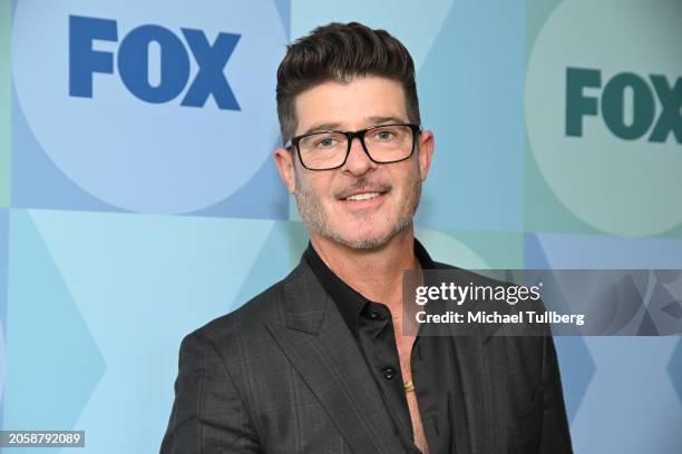 Robin Thicke attends the 2024 FOX Spring Preview at Fox Studio Lot on March 04, 2024 in Los Angeles, California.