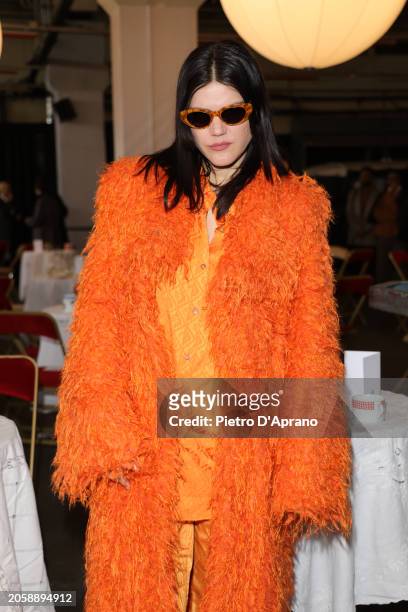 Soko attends the Marine Serre Womenswear Fall/Winter 2024-2025 show as part of Paris Fashion Week on March 04, 2024 in Paris, France.