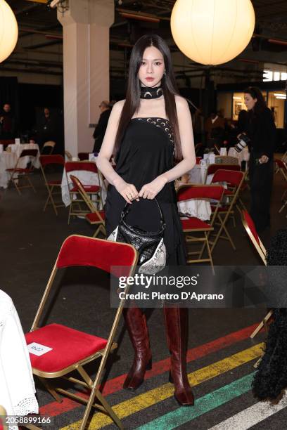 Shen Mengchen attends the Marine Serre Womenswear Fall/Winter 2024-2025 show as part of Paris Fashion Week on March 04, 2024 in Paris, France.