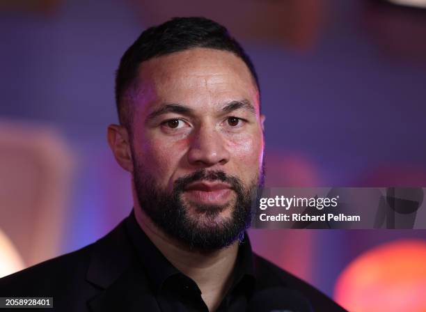 Joseph Parker looks on during the grand arrivals for the Knockout Chaos event between Anthony Joshua and Francis Ngannou, on March 04, 2024 in...