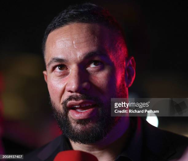 Joseph Parker looks on during the grand arrivals for the Knockout Chaos event between Anthony Joshua and Francis Ngannou, on March 04, 2024 in...