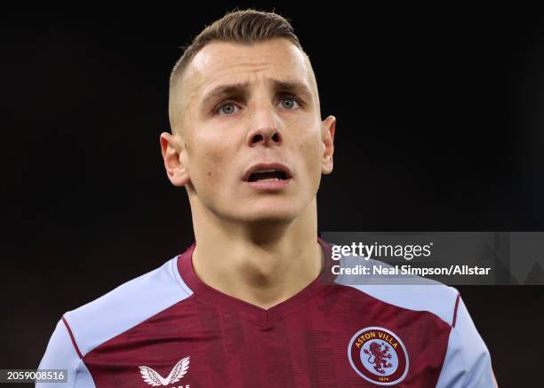 Lucas Digne of Aston Villa in action during the Premier League match between Aston Villa and Sheffield United at Villa Park on December 22, 2023 in...