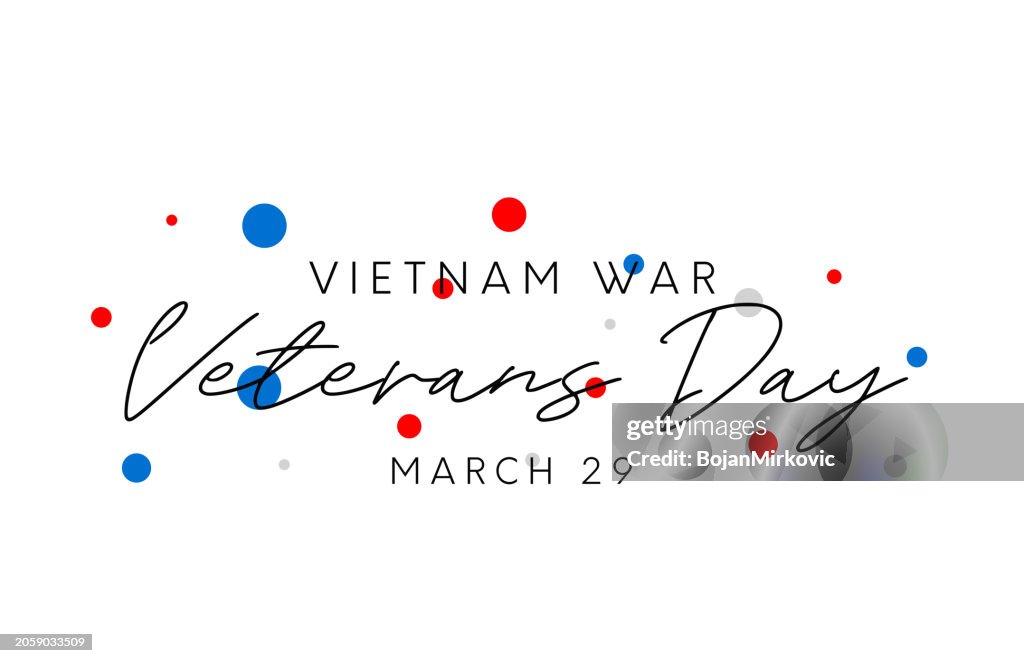 Vietnam War Veterans Day lettering poster, card. Vector