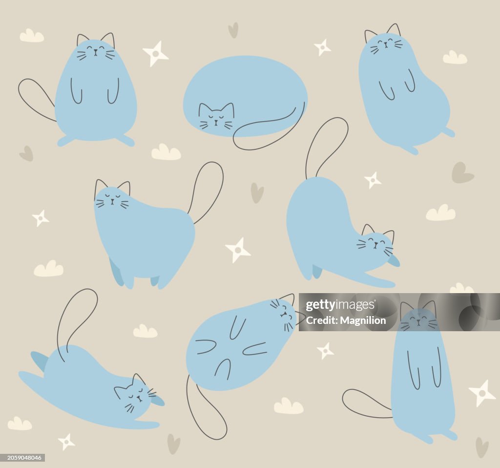 Cats Doodles Set