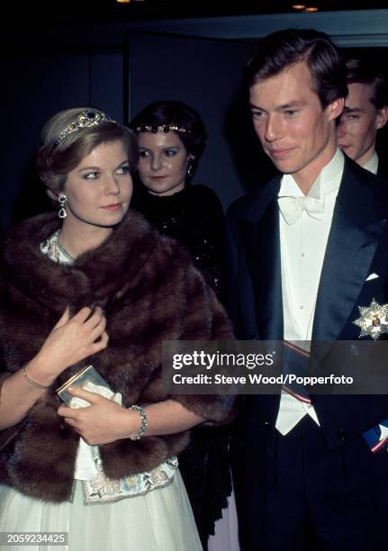 Princess Marie-Astrid and Prince Henri of Luxembourg, photographed attending an event circa 1976.