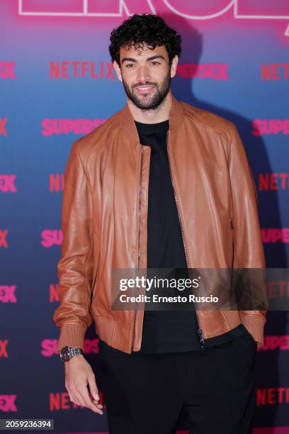 Matteo Berrettini attends the photocall for "Supersex" at Salone delle Fontane on March 04, 2024 in Rome, Italy.