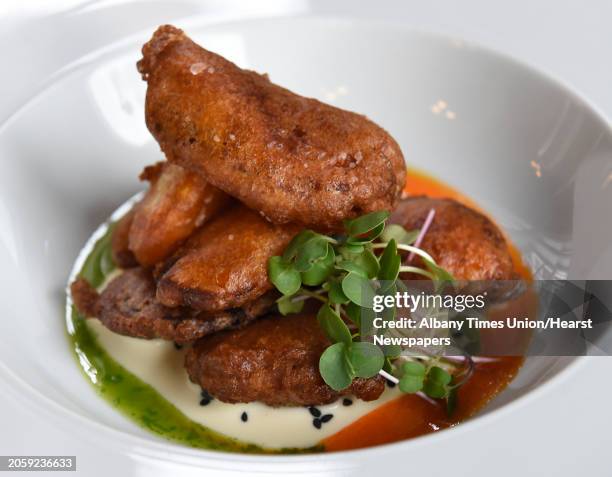 Sweet potato and sesame - kombu, red pepper, finger lime, ginger at Park 26 at The Queensbury Hotel on Thursday, Nov. 14, 2019 in Glens Falls, N.Y.