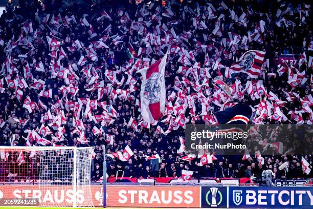 The atmosphere is electric in the stadium as Ajax faces Aston Villa at the Johan Cruijff ArenA for the UEFA Nations League Round of 16 1st leg of the...