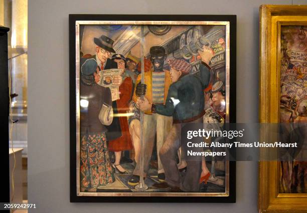 One of the restored Harlem Renaissance paintings which were installed in the The War Room of the New York State Capitol on Thursday, Feb. 6, 2020 in...