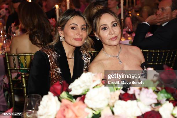 Narmina Marandi and Sofia Barattieri-Weinstein attend The Lady Garden Gala 10th anniversary at The OWO on March 7, 2024 in London, England.