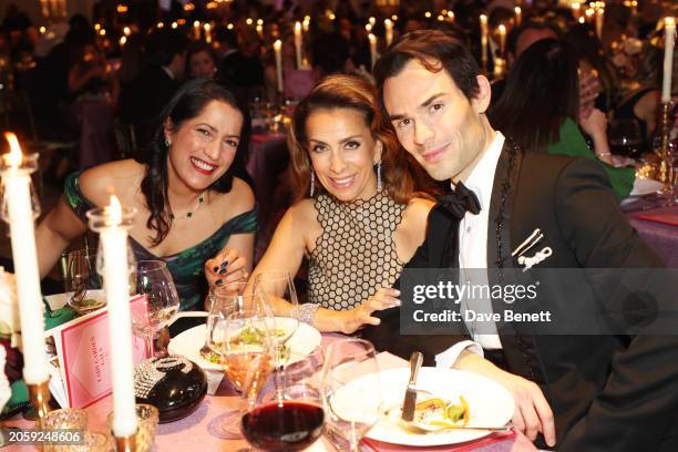Bella Roberts, Karen Ruimy and Mark-Francis Vandelli attend The Lady Garden Gala 10th anniversary at The OWO on March 7, 2024 in London, England.