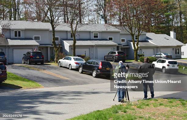 Exterior of a townhouse, at left, where a woman and state trooper were seen leaving during an investigation at Tallow Wood Drive where Gustavo...
