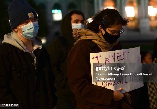 People gather for a rally, organized by All of Us, outside the Capitol to have every vote count in the presidential election on Wednesday, Nov. 4,...