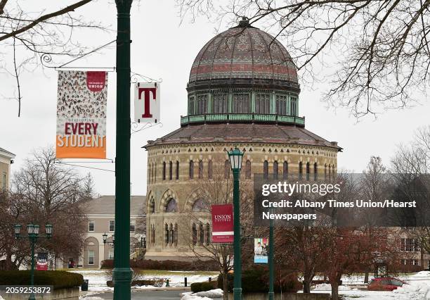 Union College campus on Monday, Jan. 18, 2021 in Schenectady, N.Y. A spike in coronavirus cases at Union College is forcing the college to suspend...