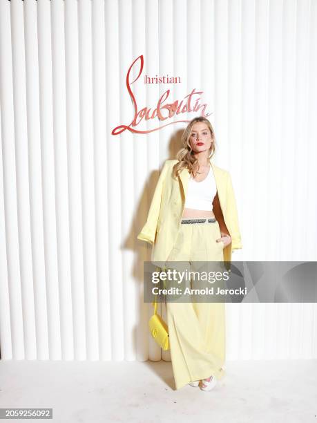 Laura Whitmore attends "The Loubi Show" as part of Paris Fashion Week on March 04, 2024 in Paris, France.