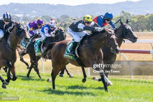 Toro De Carga ridden by Tom Prebble wins the Carlton Draught Maiden Plate at Ararat Racecourse on March 08, 2024 in Ararat, Australia.