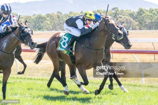 Toro De Carga ridden by Tom Prebble wins the Carlton Draught Maiden Plate at Ararat Racecourse on March 08, 2024 in Ararat, Australia.