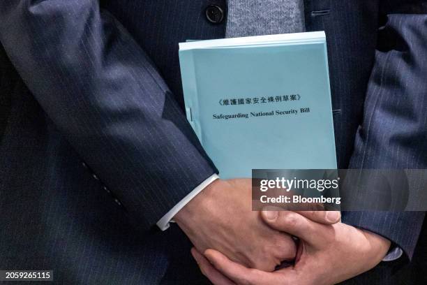 Copy of the proposed Safeguarding National Security Bill following a special meeting for Basic Law Article 23 legislation at the Legislative Council...