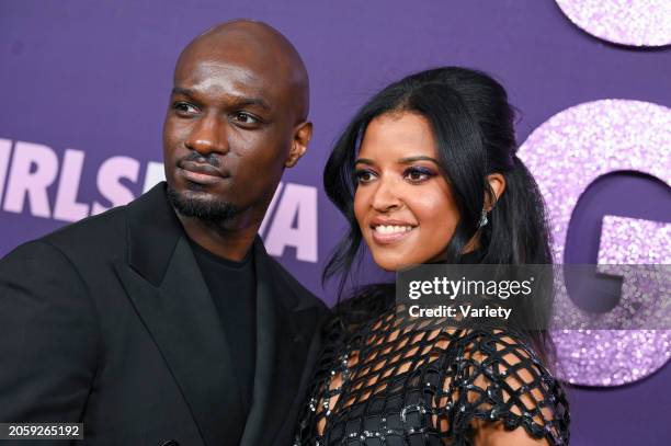 Loic Mabanza and Renée Elise Goldsberry at the premiere of Netflix' "Girls5eva" held at The Paris Theater on March 7, 2024 in New York City.