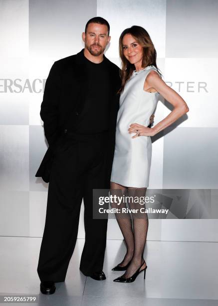 Channing Tatum and Alison Loehnis at the Versace x NET-A-PORTER event in Bel Air, Los Angeles, California on March 7, 2024.