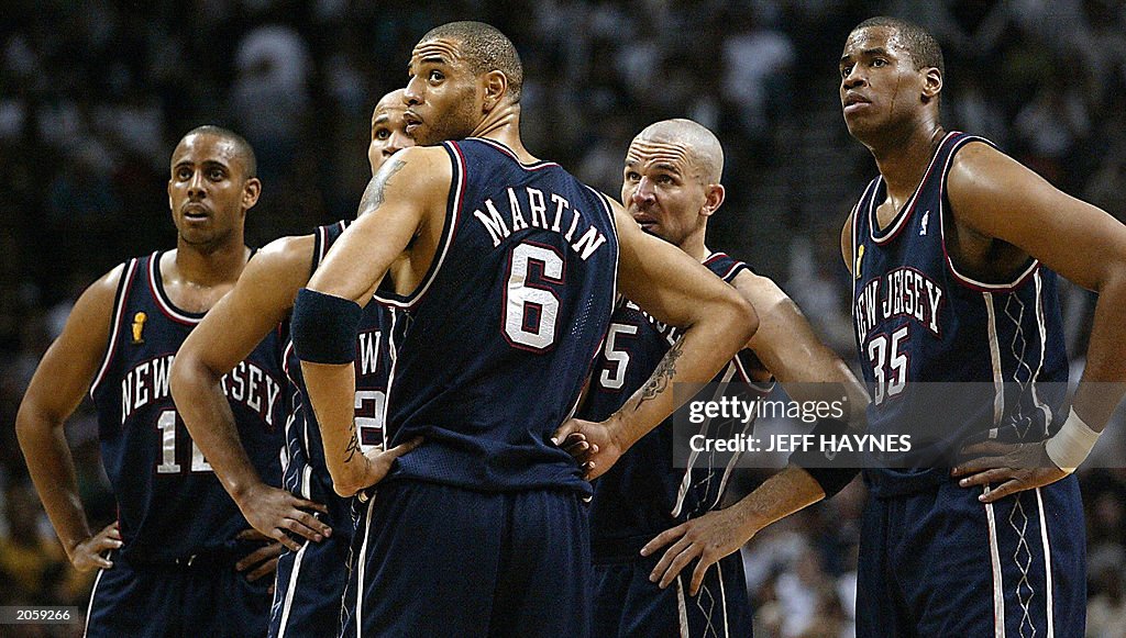 The New Jersey Nets (L-R) Lucious Harris