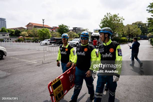 First responders prepare to perform rescue service during an active shooter situation at the mall as 500 emergency service personnel and 40 crisis...