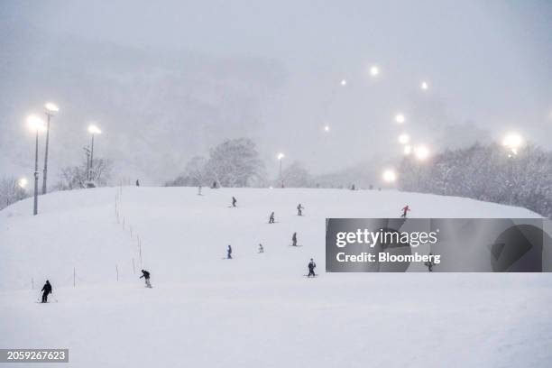 Skiers and snowboarders at the Niseko Tokyu Grand Hirafu in Kutchan, Hokkaido Prefecture, Japan, on Tuesday, Dec. 23, 2023. Niseko's famed powder...