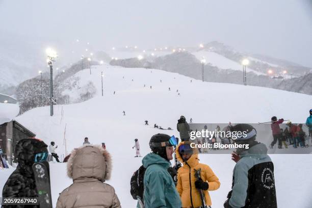 Skiers at the Niseko Tokyu Grand Hirafu in Kutchan, Hokkaido Prefecture, Japan, on Tuesday, Dec. 23, 2023. Niseko's famed powder snow has helped...