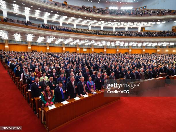 Members of the 14th National Committee of the Chinese People's Political Consultative Conference attend the opening meeting of the second session of...