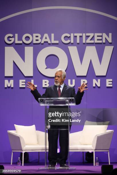 Xanana Gusmao, Prime Minister of Timor Leste speaks during Global Citizen NOW: Melbourne & Global Citizen Nights at Melbourne Park on March 5, 2024...
