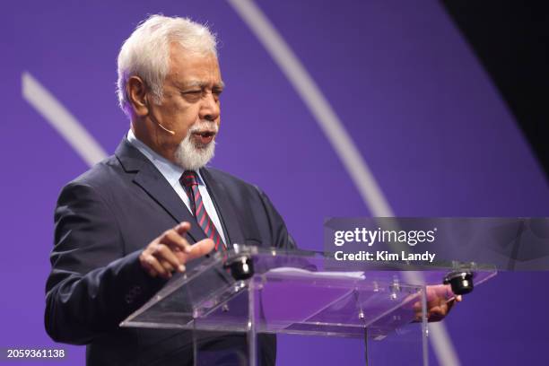 Xanana Gusmao, Prime Minister of Timor Leste speaks during Global Citizen NOW: Melbourne & Global Citizen Nights at Melbourne Park on March 5, 2024...