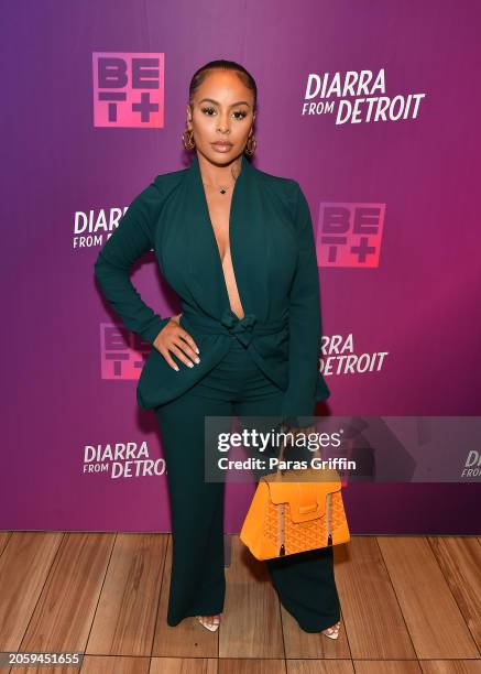 Personality Alexis Skyy attends the Atlanta screening of BET+ "Diarra from Detroit" at Silverspot Cinema at The Battery Atlanta on March 04, 2024 in...