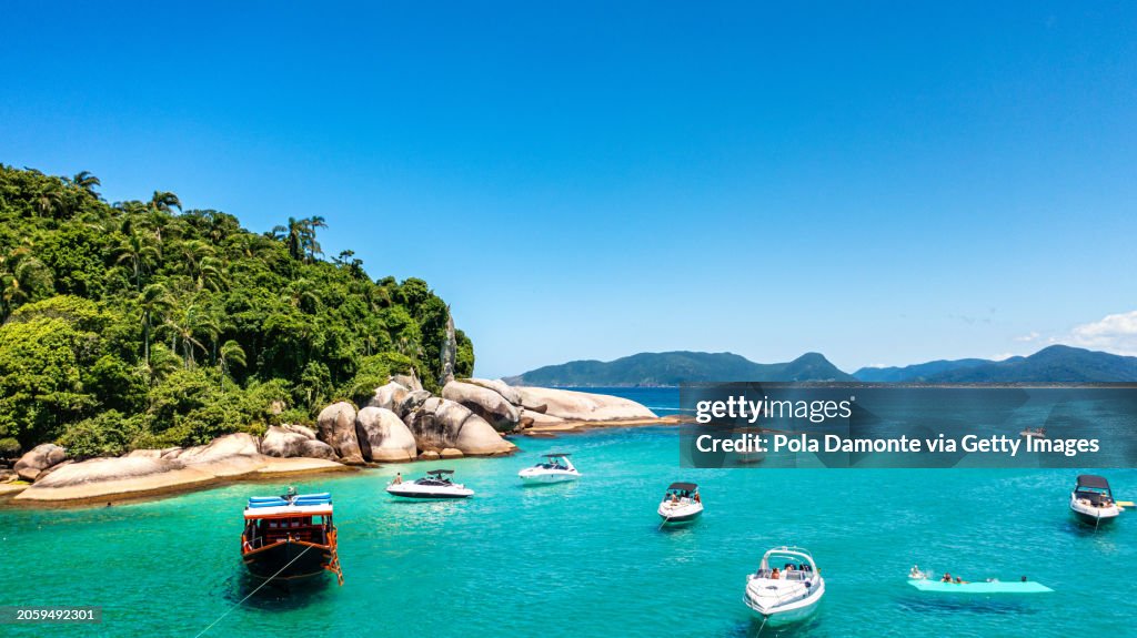 Paradise beach at the Island of Campeche in Brazil