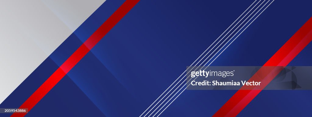 Modern dark navy blue , red and white gradient geometric triangle shape abstract background