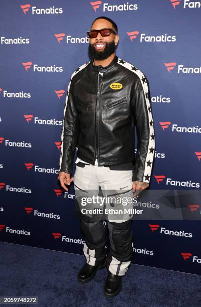 Odell Beckham Jr. Attends Michael Rubin's Fanatics Super Bowl party at the Marquee Nightclub at The Cosmopolitan of Las Vegas on February 10, 2024 in...