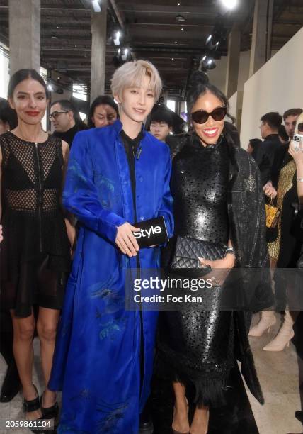 Sophie Alurralde, Liu Yu and Patricia Jaggernauth attend the Shiatzy Chen Womenswear Fall/Winter 2024-2025 show as part of Paris Fashion Week on...